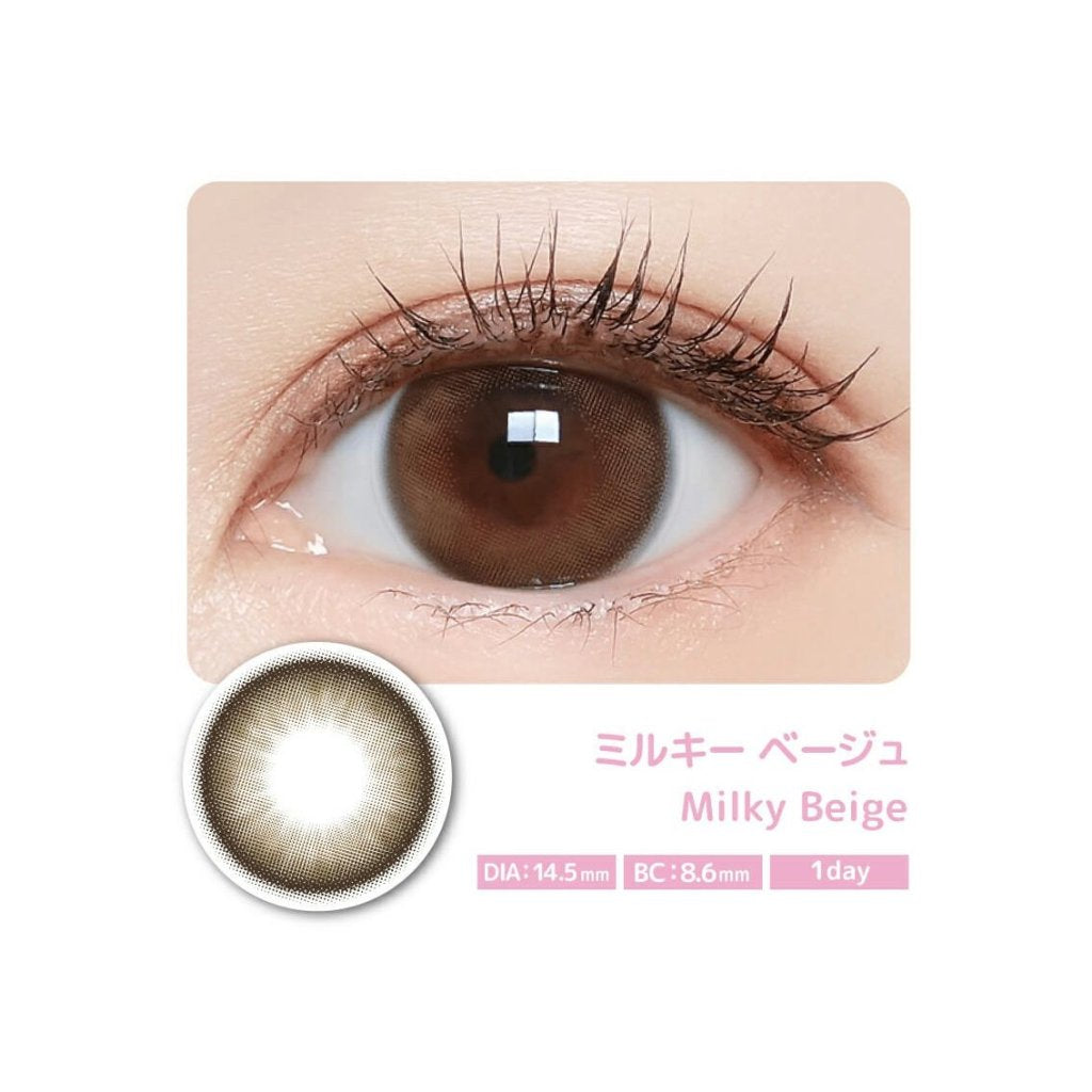 Majette｜1Day Relax UV Moisture Milky Beige 日拋彩色隱形眼鏡｜10片