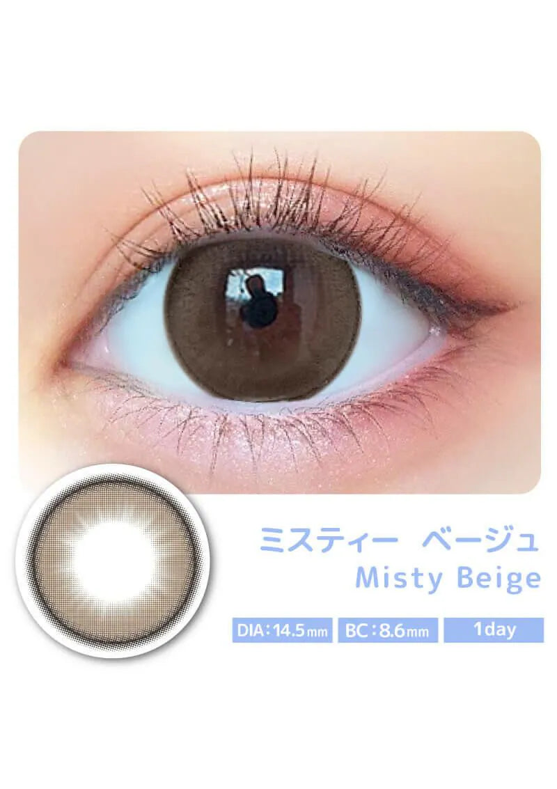 Majette｜1Day Relax UV Moisture Misty Beige 日拋彩色隱形眼鏡｜10片