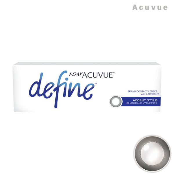 Acuvue｜Define 亮麗黑 Accent Style 日拋彩色隱形眼鏡｜30片