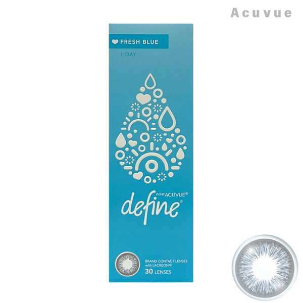 Acuvue｜Define Fresh 魅惑藍 Blue 日拋彩色隱形眼鏡｜30片