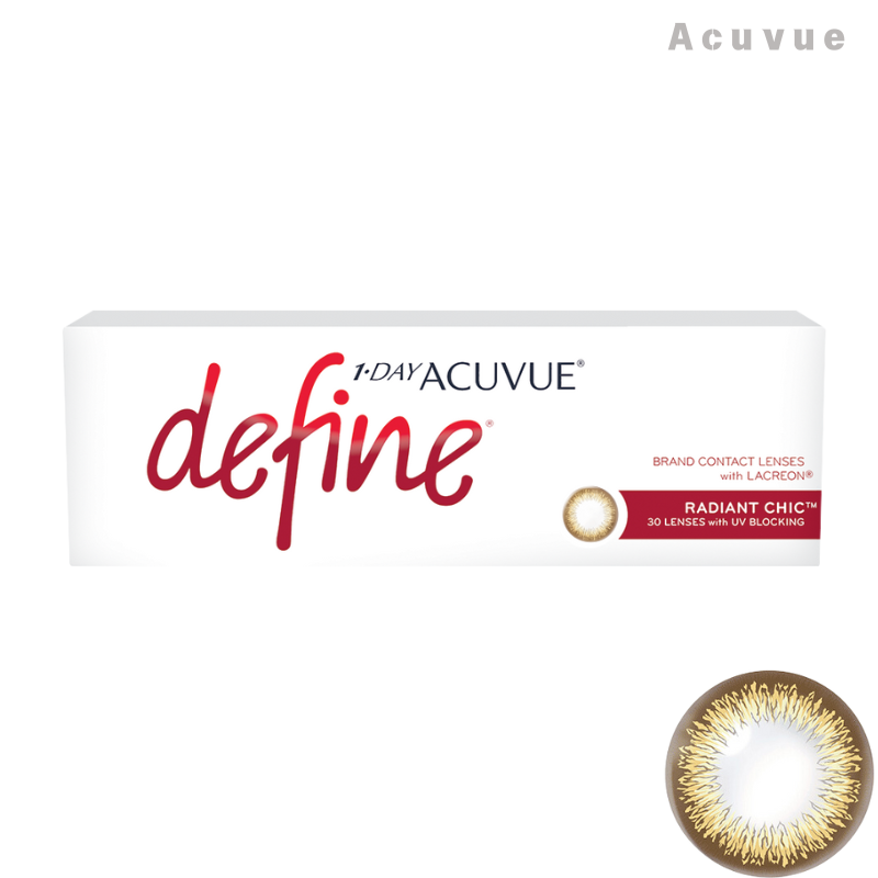 Acuvue｜Define 閃鑽銅 Radiant Chic 日拋彩色隱形眼鏡｜30片