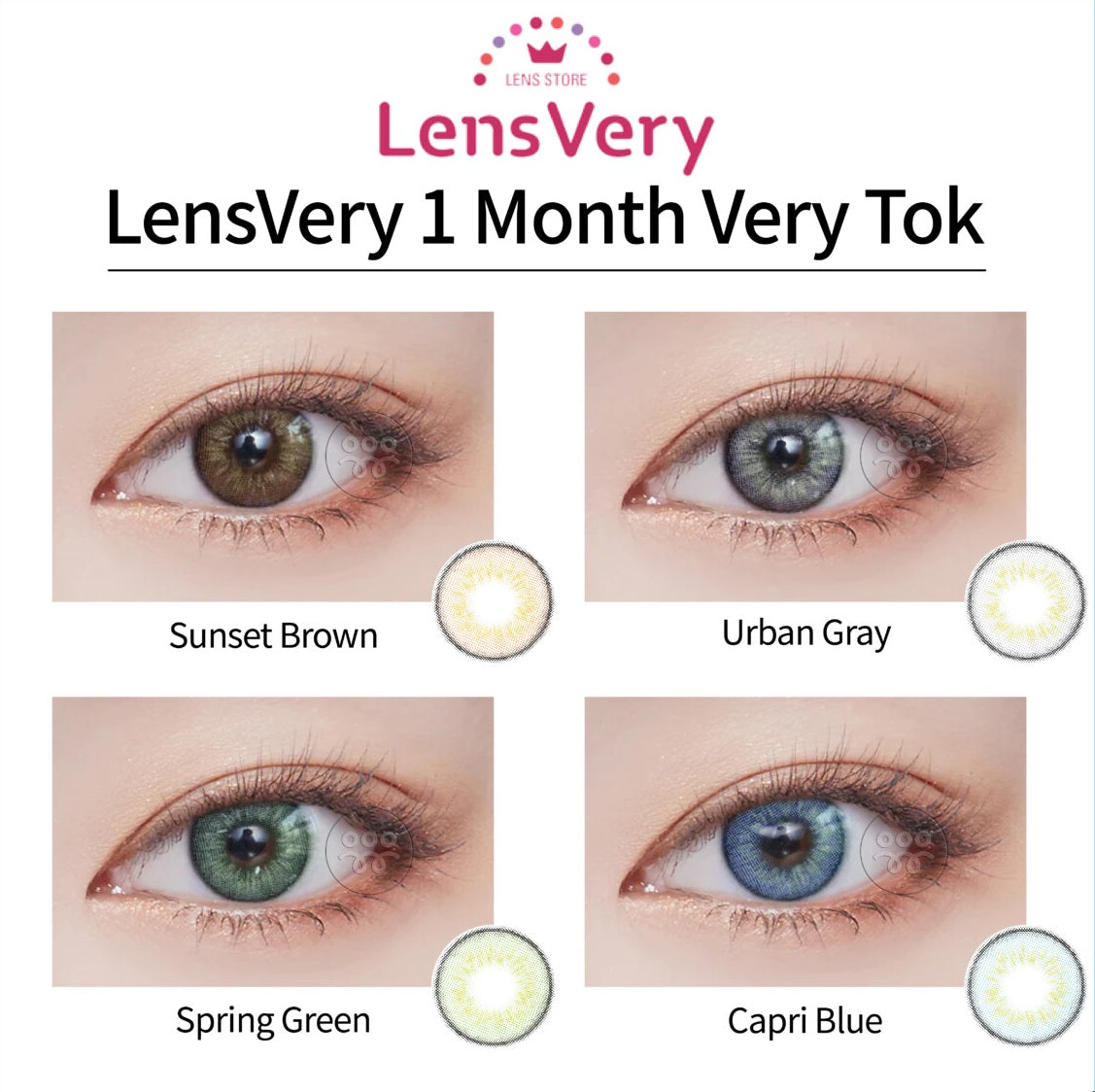 LensVery｜Very Tok monthly 月拋彩色隱形眼鏡｜2片