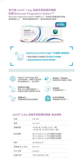 CooperVision｜Clariti 1 day multifocal 3add 日拋漸進隱形眼鏡｜30片