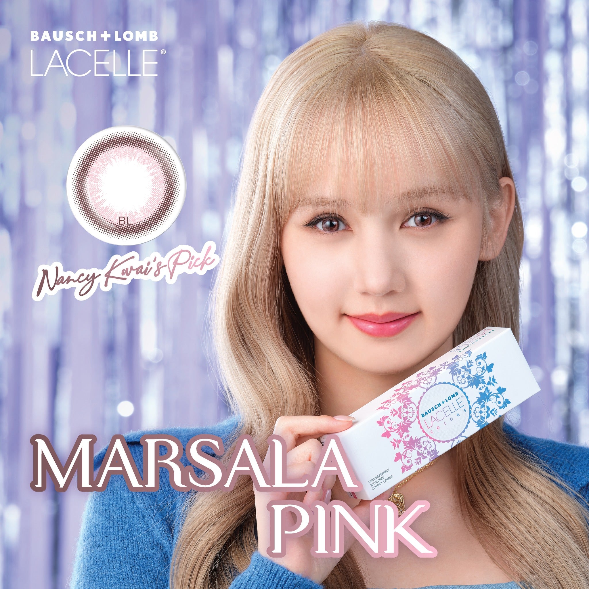 博士倫B&L｜Lacelle Iconic Marsala Pink 日拋彩色隱形眼鏡｜30片