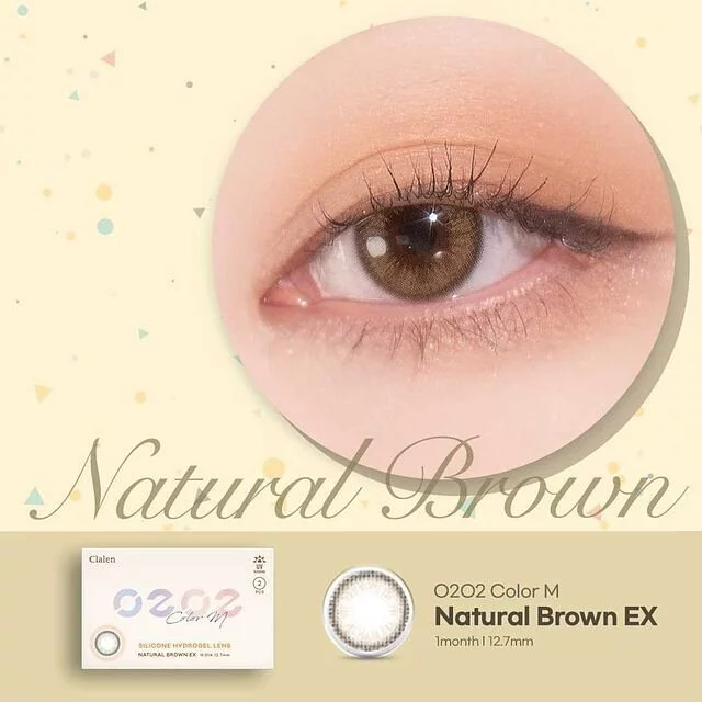 Clalen｜O2O2 Color M Natural Brown EX 月拋彩色隱形眼鏡｜2片