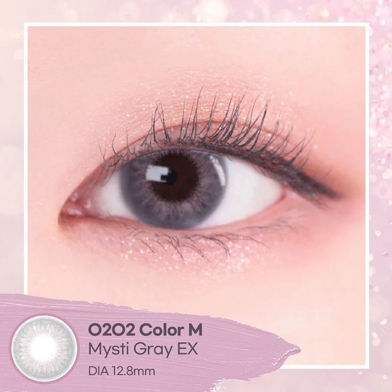 Clalen｜O2O2 Color M Mysti Grey EX 月拋彩色隱形眼鏡｜2片