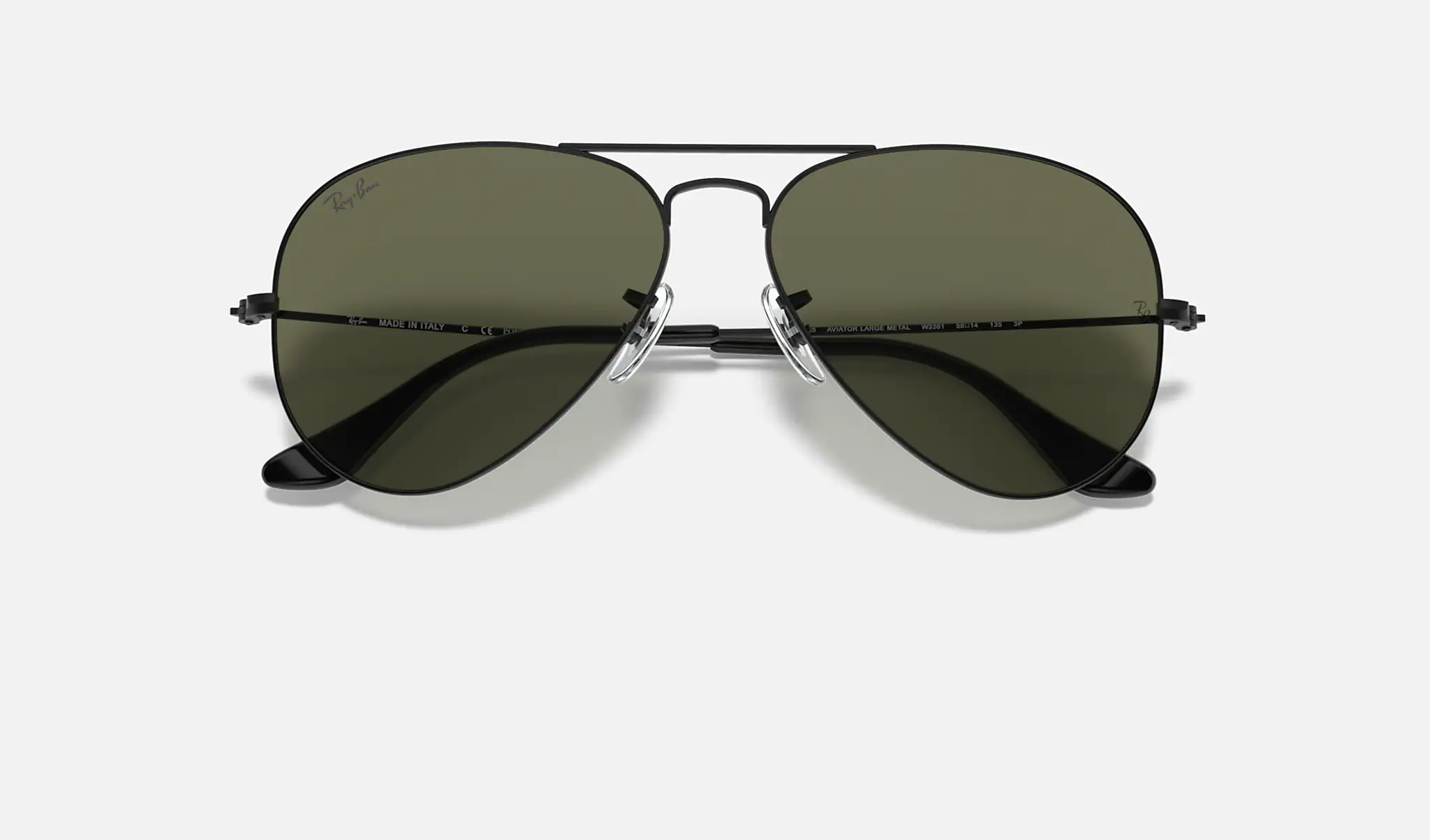 Ray-Ban | AVIATOR CLASSIC | BLACK | Green Classic G-15 with Polarized
