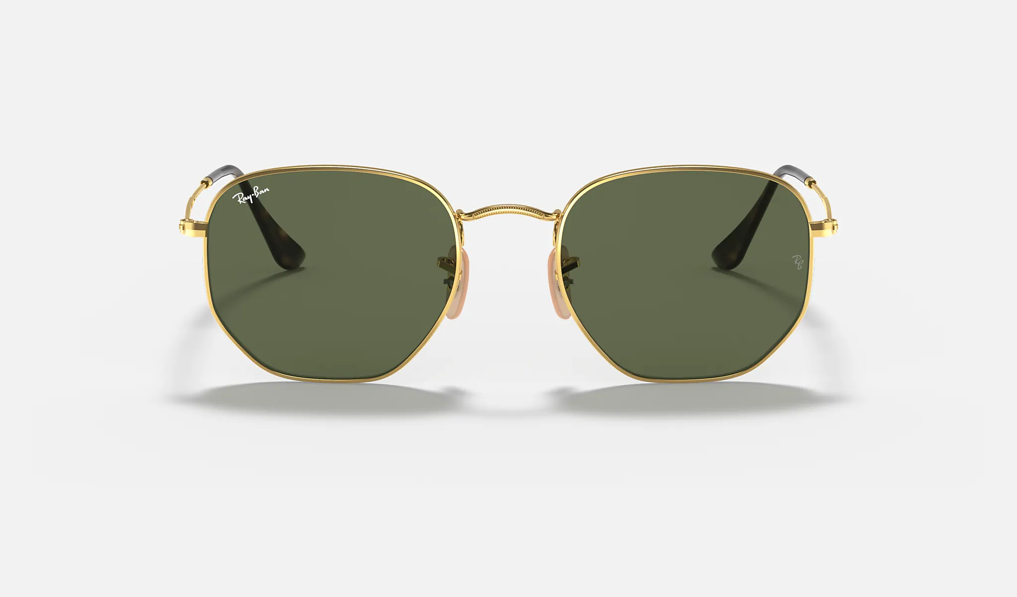 Ray-Ban | HEXAGONAL FLAT LENSES | GOLD | Green Classic G-15