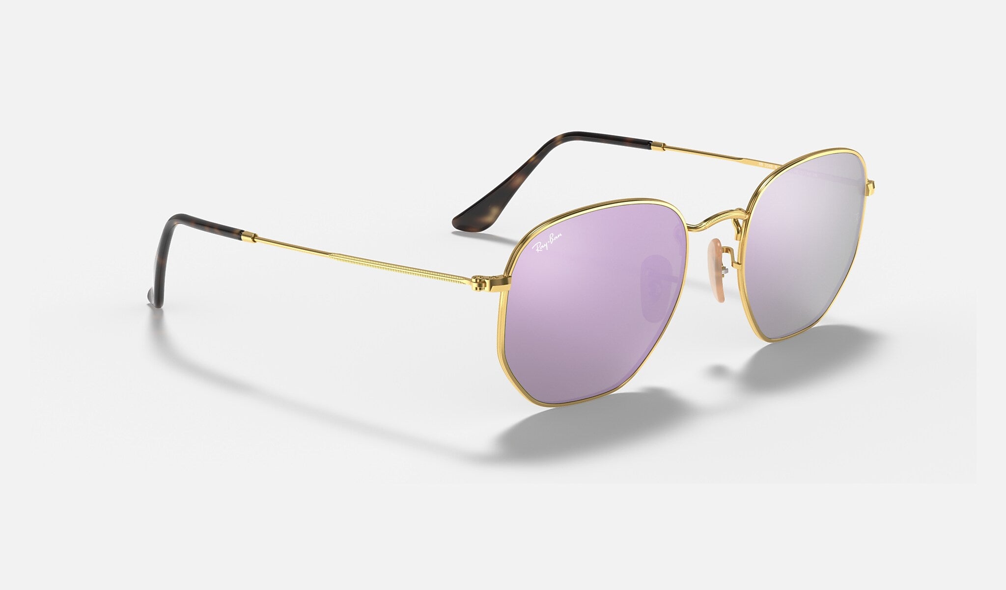 Ray-Ban | HEXAGONAL FLAT LENSES | GOLD | Lilac Mirror