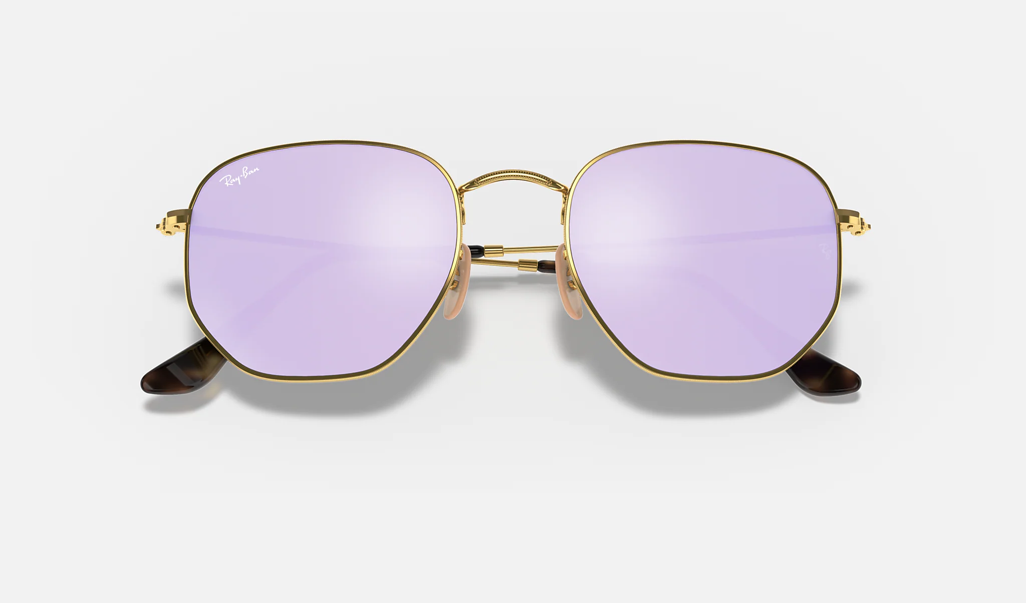 Ray-Ban | HEXAGONAL FLAT LENSES | GOLD | Lilac Mirror