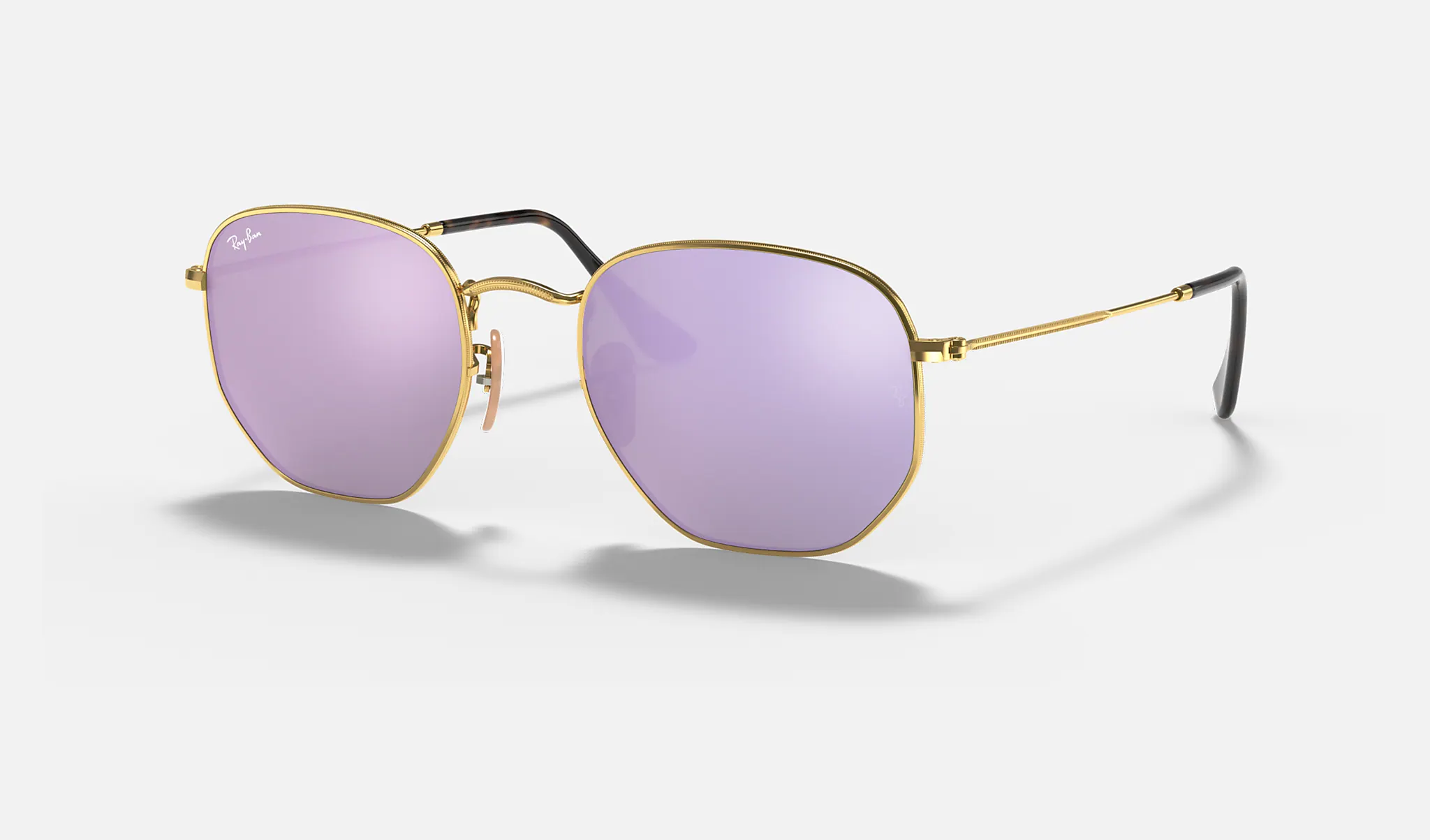 Ray-Ban | HEXAGONAL FLAT LENSES | GOLD | Lilac Mirror