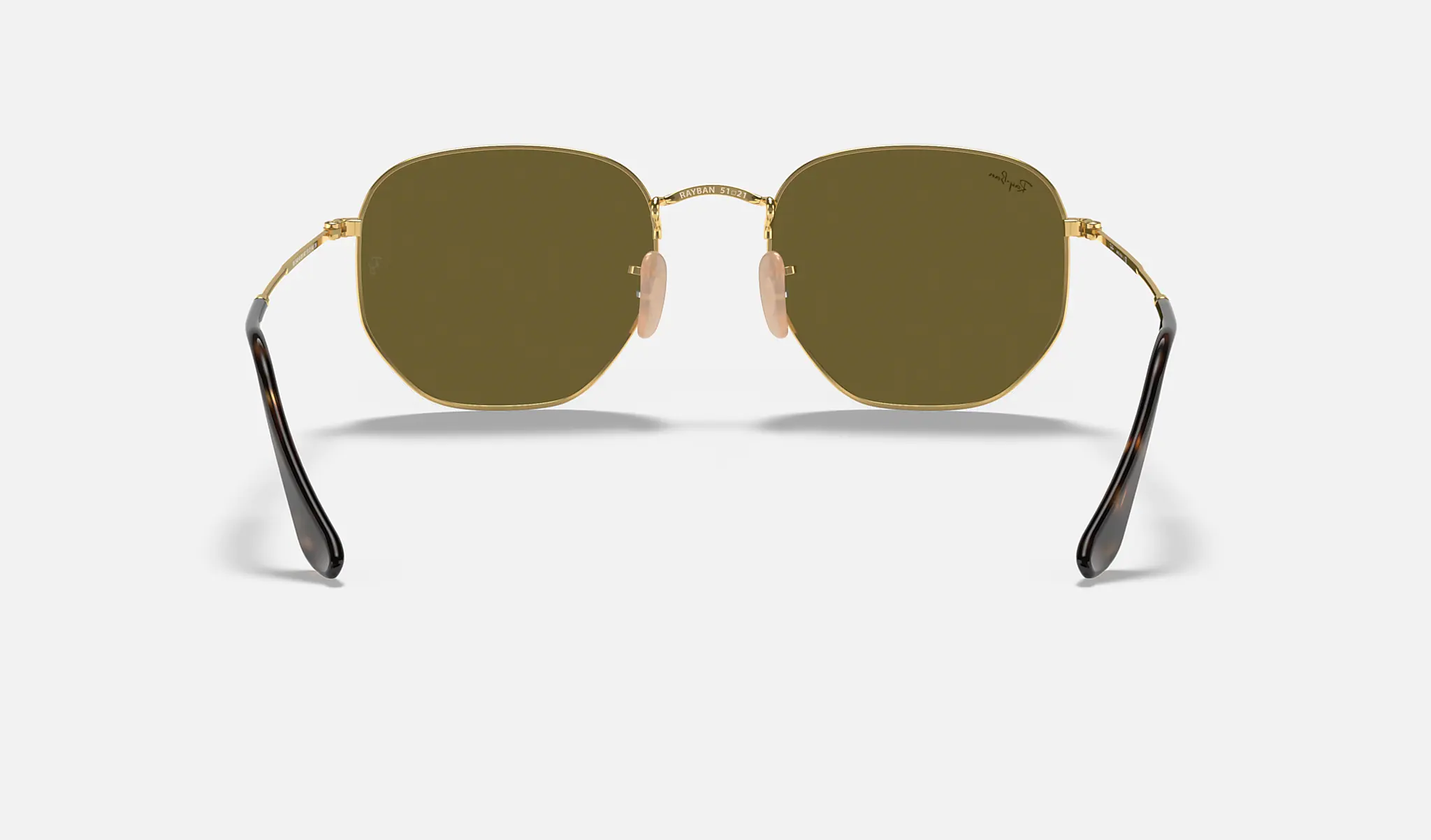 Ray-Ban | HEXAGONAL FLAT LENSES | GOLD | Light Blue Gradient Flash