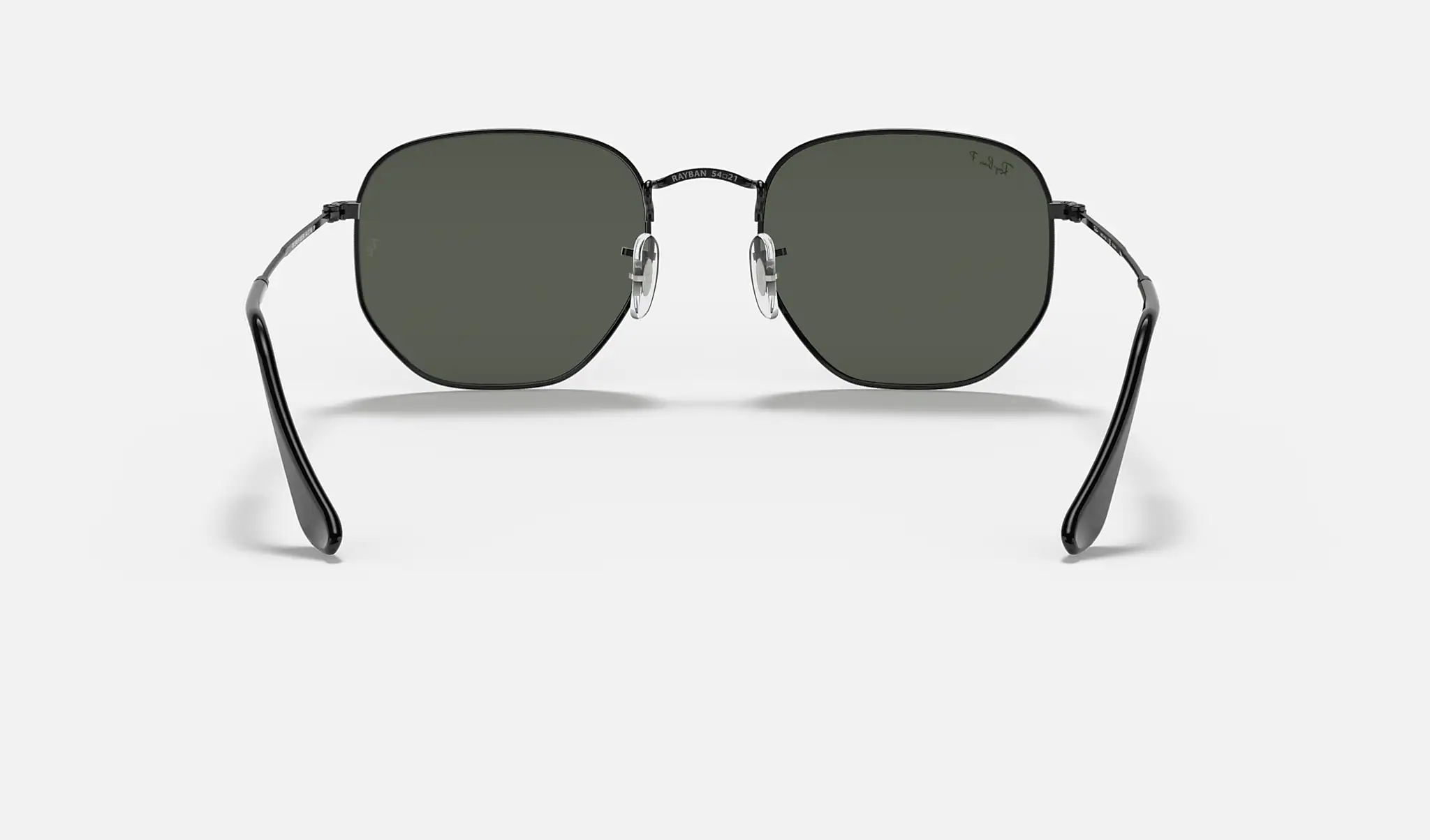 Ray-Ban | HEXAGONAL FLAT LENSES | BLACK | Green Classic G-15 with POLARIZED Lens